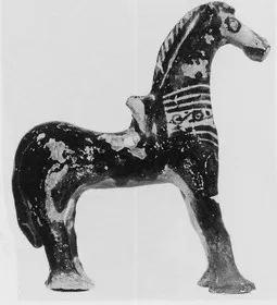 PYXIS LID, FRAGMENT (ATHENIAN GEOMETRIC)