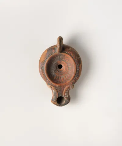 Terracotta oil lamp