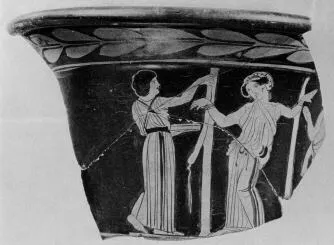 KRATER, BELL, FRAGMENT (SOUTH ITALIAN, LUCANIAN, RED-FIGURE)