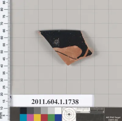 Terracotta rim fragment of a kylix (drinking cup)