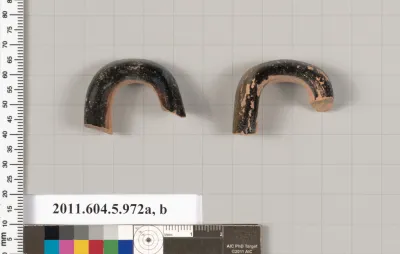 Terracotta fragments of kylikes (drinking cups)