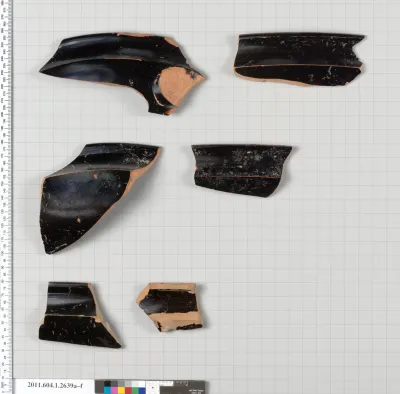 Terracotta rim fragments of kylikes (drinking cups)