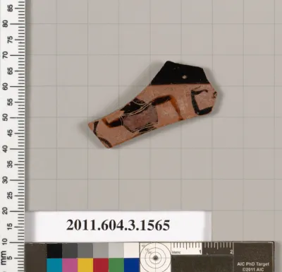 Terracotta fragment of a kylix: Band cup (drinking cup)