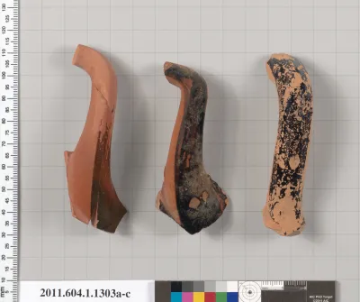 Terracotta fragments of kylikes (drinking cups)