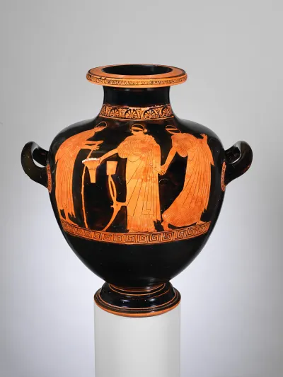 Terracotta hydria: kalpis (water jar)