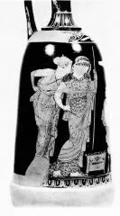 FIGURE VASE, LEKYTHOS (ATHENIAN, RED-FIGURE)
