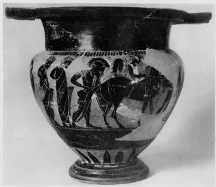 KRATER, COLUMN (ATHENIAN, BLACK-FIGURE)