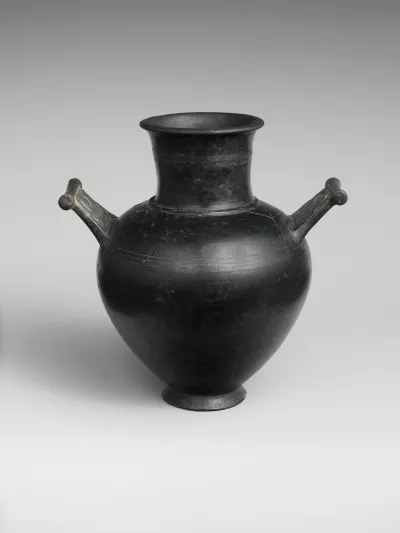Terracotta amphora with lid