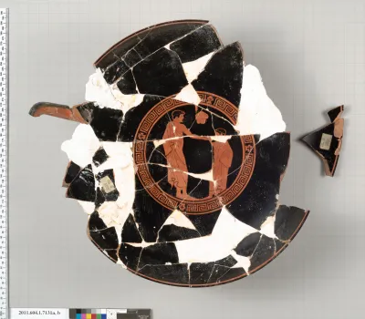 Terracotta fragments of a kylix (drinking cup)