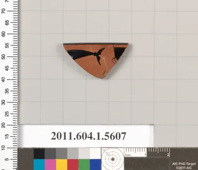 Terracotta rim fragment of a kylix (drinking cup)