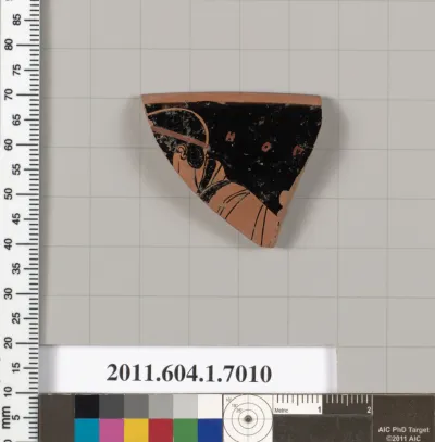 Terracotta rim fragment of a kylix (drinking cup)