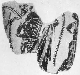 LEKYTHOS, FRAGMENT (ATHENIAN, BLACK-FIGURE)