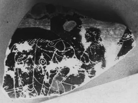 KRATER, COLUMN (?), FRAGMENT (ATHENIAN, BLACK-FIGURE)