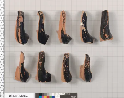 Terracotta fragments of kylikes (drinking cups)