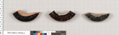 Terracotta fragments of kylikes (drinking cups)