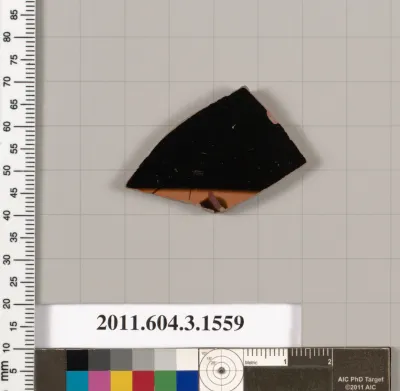 Terracotta fragment of a kylix: Band cup (drinking cup)