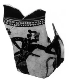 OLPE, FRAGMENT (ATHENIAN, BLACK-FIGURE)