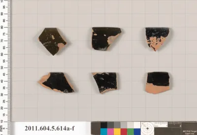 Terracotta rim fragments of kylikes (drinking cups)