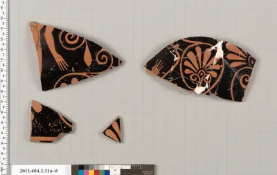 Terracotta fragments of a psykter (vase for cooling wine)