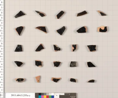 Terracotta fragments of kylikes (drinking cups)