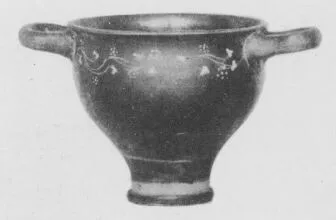SKYPHOS (SOUTH ITALIAN, GNATHIAN, BLACK GLAZE)