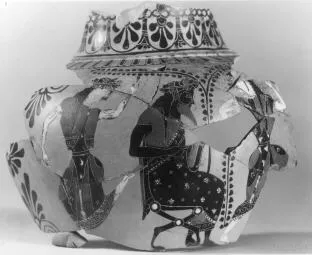 AMPHORA, NECK, FRAGMENT (ATHENIAN, BLACK-FIGURE)