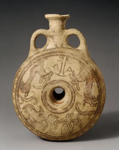 Terracotta lentoid flask