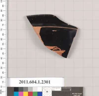 Terracotta rim fragment of a kylix (drinking cup)