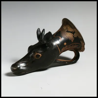 Terracotta rhyton (vase for libations or drinking)