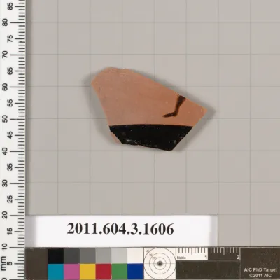 Terracotta fragment of a kylix: Band cup (drinking cup)