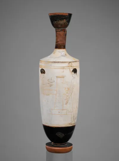 Terracotta lekythos (oil flask)