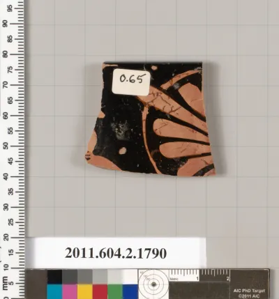 Terracotta rim fragment of a skyphos (deep drinking cup)