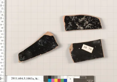 Terracotta fragments of kylikes (drinking cups)