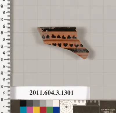 Terracotta rim fragment of a skyphos (deep drinking cup)