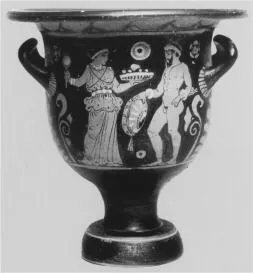 KRATER, BELL (SOUTH ITALIAN, APULIAN, RED-FIGURE)