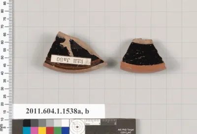 Terracotta fragments of kylikes (drinking cups)