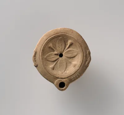Terracotta oil lamp