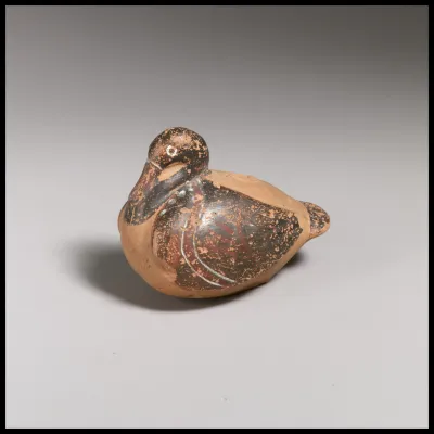 Terracotta vase in the form of a duck