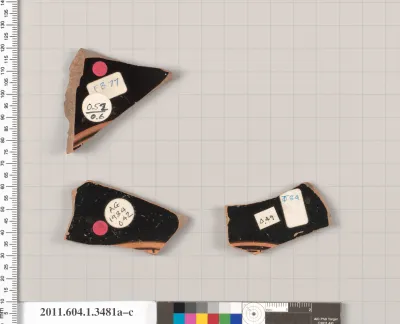 Terracotta fragments of kylikes (drinking cups)