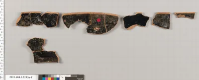 Terracotta fragments of a kylix (drinking cup)