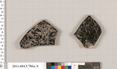 Terracotta fragments of kylikes (drinking cups)