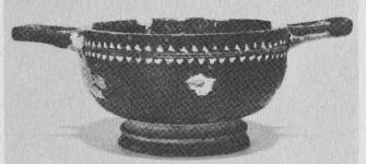 CUP SKYPHOS (SOUTH ITALIAN, GNATHIAN, BLACK GLAZE)