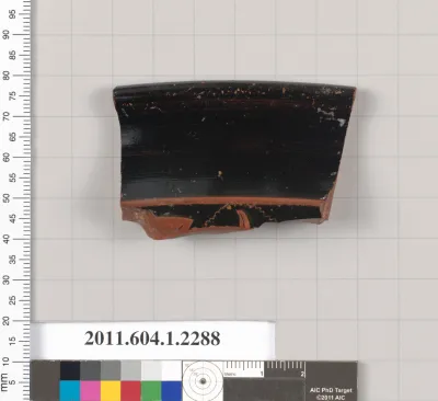 Terracotta rim fragment of a kylix (drinking cup)