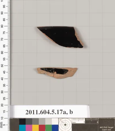 Terracotta fragments of kylikes (drinking cups)