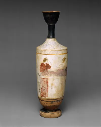 Terracotta lekythos (oil flask)
