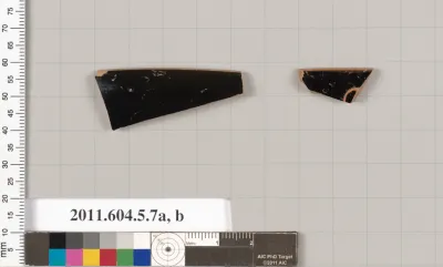 Terracotta rim fragments of a kylix (drinking cup)