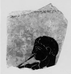 AMPHORA, PANATHENAIC PRIZE, FRAGMENT (ATHENIAN, BLACK-FIGURE)