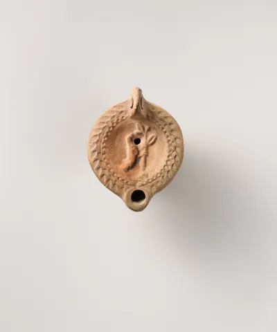 Terracotta oil lamp