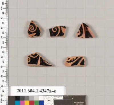 Terracotta fragments of kylikes (drinking cups)