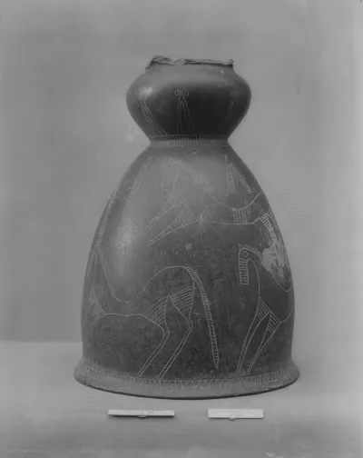 Terracotta stand for a cauldron